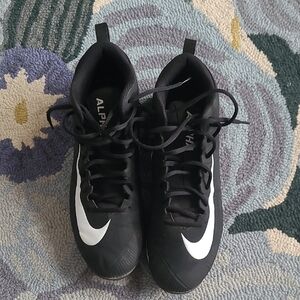 Nike Football Cleats - Black with White Swoosh - Size 11